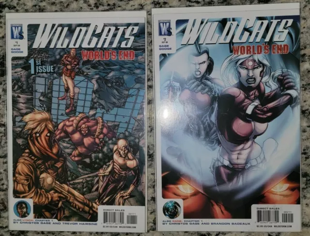 WILDCATS #1,2 LOT Christos Gage Neil Googe DC Wildstorm Comics 2008 NM-