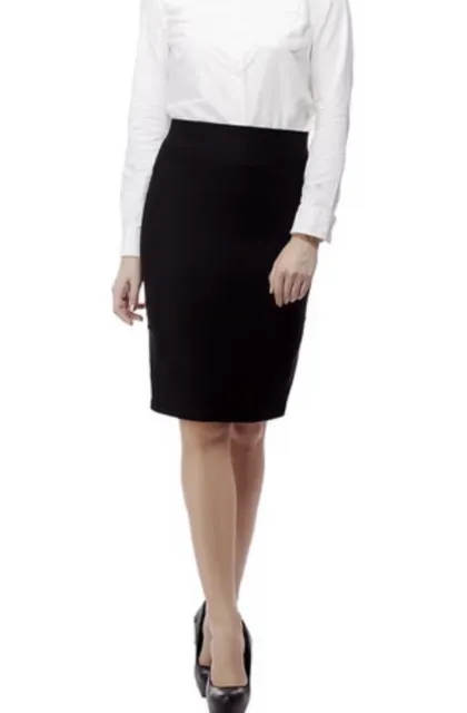 Banana Republic Black Sloan Pencil Skirt Zipper & Back Slit Lined Size 0 NWT $79