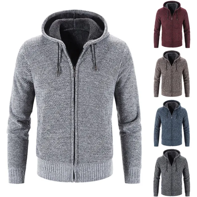 Stylish Men's Hoodie Coat with Fur Lining Warm and Comfortable Blue Gray