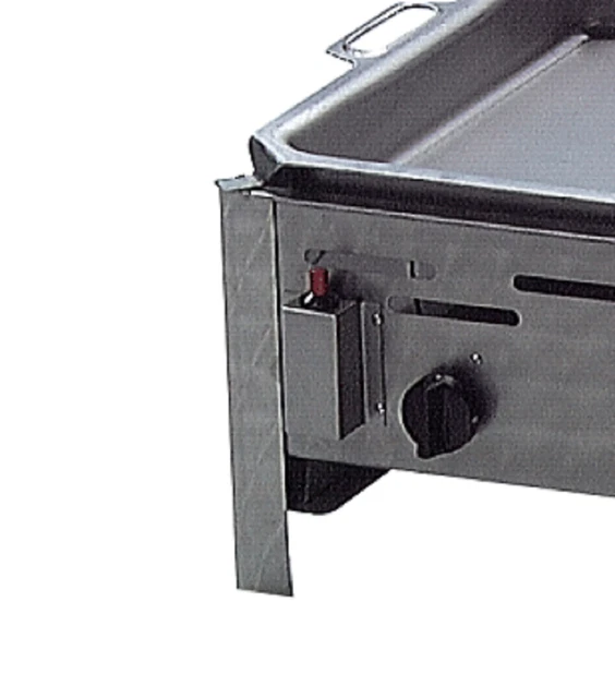 Edelstahl Gastrobräter, Gasgrill 4 flammig mit Rost und Pfanne, 81 x 53 x 27 cm 6