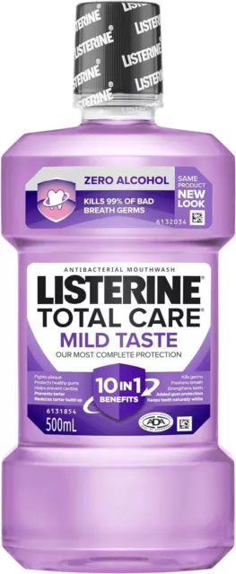 LISTERINE Mouthwash Total Care Zero 500mL Antibacterial Complete Protection NEW 2