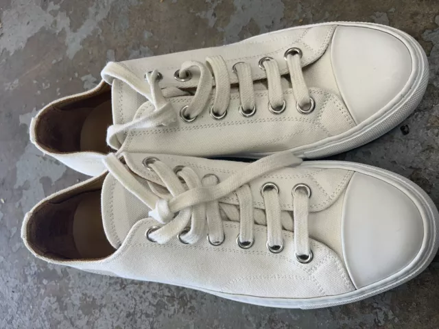 Woman by Common Projects Women's Lace Up Rubber Sole Sneakers White Size 8 2