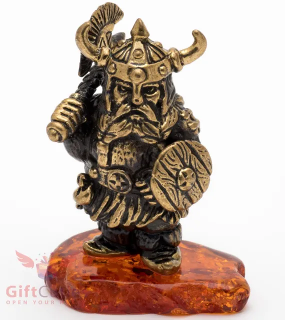 Brass Amber Figurine Viking warrior berserker IronWork