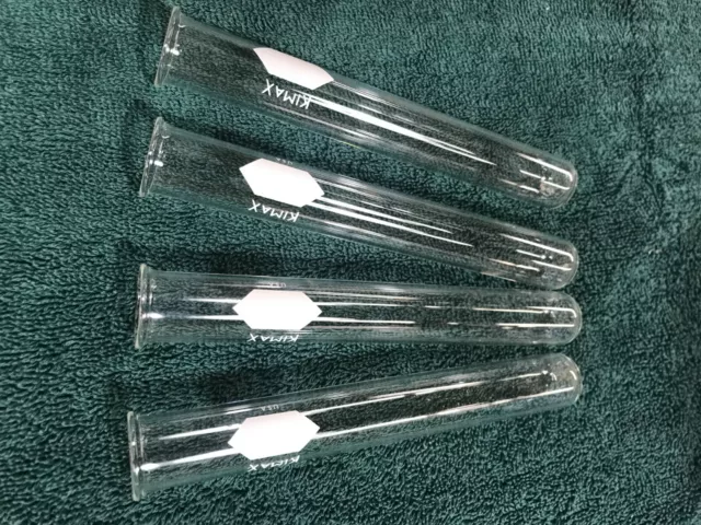 Test Tubes, 62-Count, KIMAX Borosilicate (Pyrex) glass, 20mm x 150mm w/ Rim