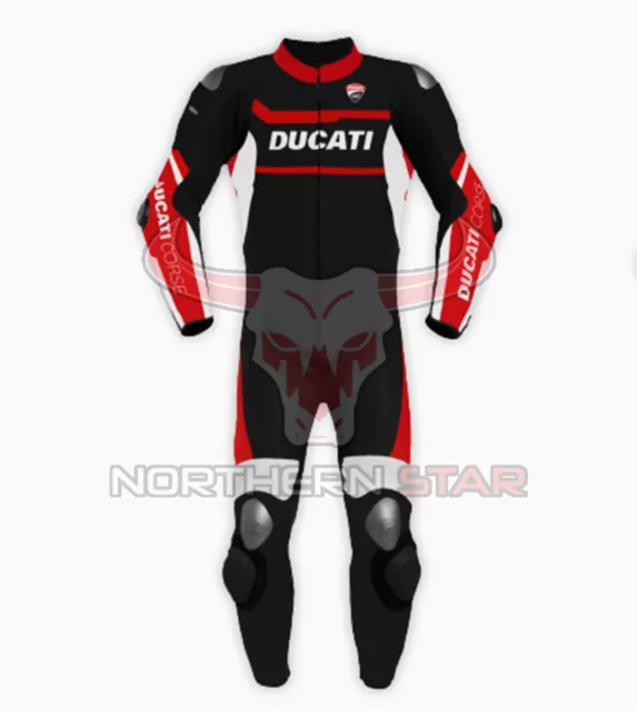 Ducati Corse K2 Men's Motorbike Racing Leather Suit Available in All Sizes