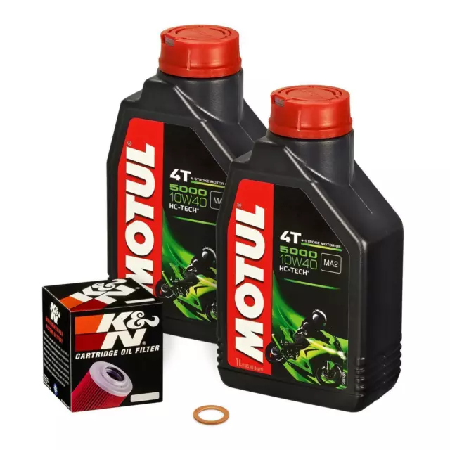 Kawasaki KLE 650 Versys, 07-15, LE650A LE650C; Motul 10w40 Öl; K&N Ölfilter Set