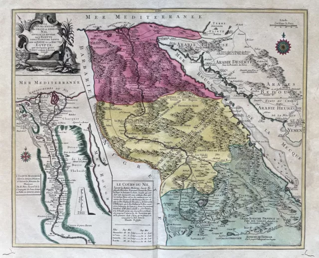 Egypt Ägypten Nil Nile Africa Lotter map Karte engraving Kupferstich 1760