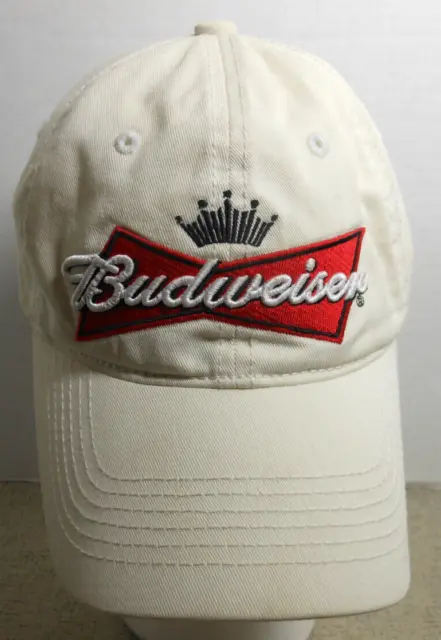 Budweiser Anheuser Bush/ White Cap/Embroidered Adjustable, Official Apparel 2008