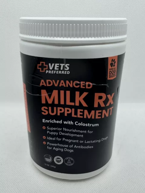 Vets Preferred Advanced Milk Rx Supplement All Dog Sizes 12 oz Colostrum NEW