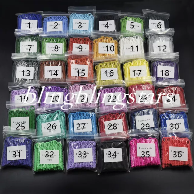 1040 Pcs Dental Orthodontic Elastic Braces Rubber Bands Ligature Ties 37 Colors