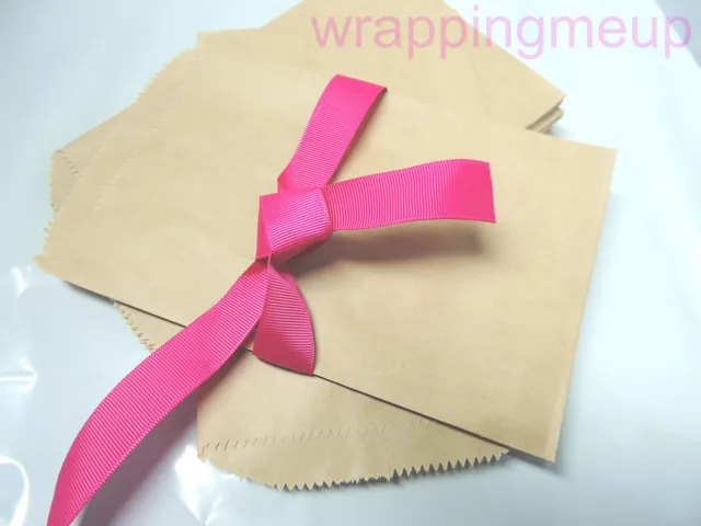 50 5x7 Cute Natural Kraft Paper Bags, Craft Bags, Wedding Party Bags, Gift Bags