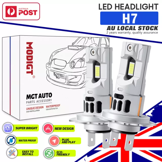 MODIGT 6000K LED Headlight Bulbs Globes H7 For Ford Focus i Convertible 2007-2