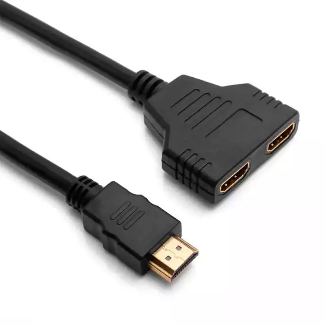 SYS Prise HDMI 1 mâle vers Double HDMI 2 femelle Y adaptateur de câble de  répartiteur LCD LED HD TV : : High-Tech