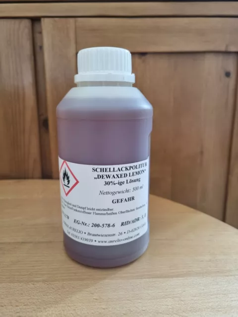 500ml Schellackpolitur Lemon Dewaxed wachsfrei gebrauchsfertig shellac french