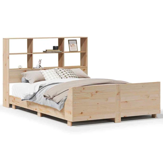 BED FRAME WITHOUT Mattress 150x200 cm King Size Solid Wood Pine £500.14