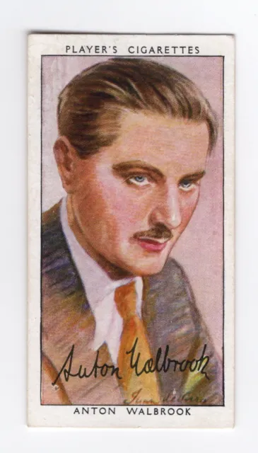John Player Film Star Cigarette Card 1938. Anton Walbrook