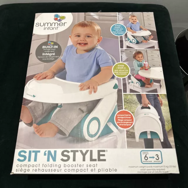 Summer Infant Sit 'N Style Compact Folding Booster Seat Tray Baby Highchair 6m+