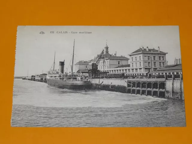 Cpa Carte Postale 1920 Calais Pas-De-Calais 62 Gare Maritime