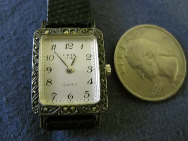 #291 ladys sterling silver JUDITH JACK  marcasite watch