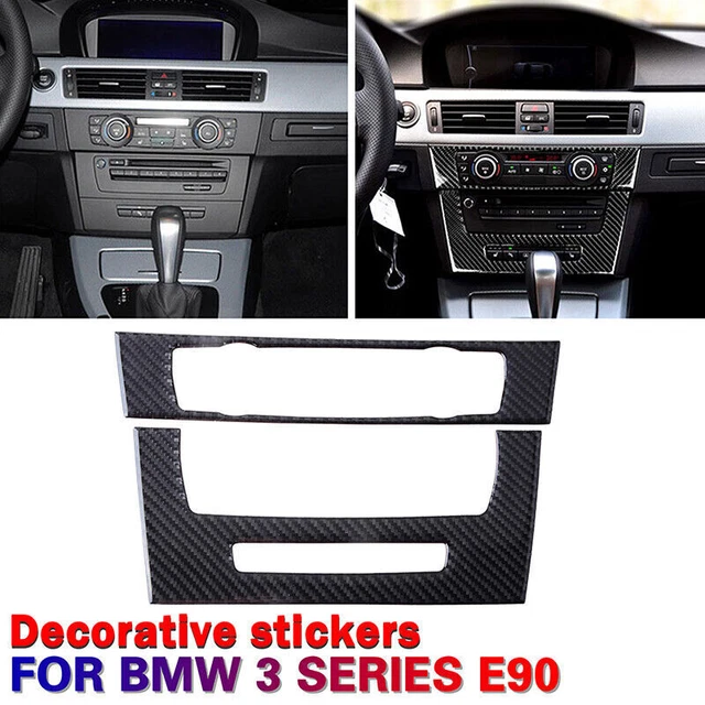 CARBON FIBER CENTER Console CD AC Panel Cover Trim For BMW E90 E92 E93