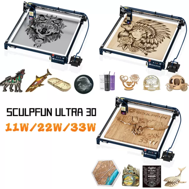 SCULPFUN S30 Ultra 11 W/22 W/33 W Lasergravierer, Schneidemaschine 600*600mm