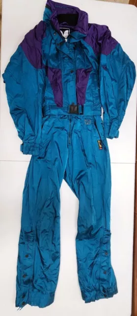 Vintage 80s 90s Couloir Women's sz 10 One Piece SKI SUIT Snow Bib Onsie Snowsuit