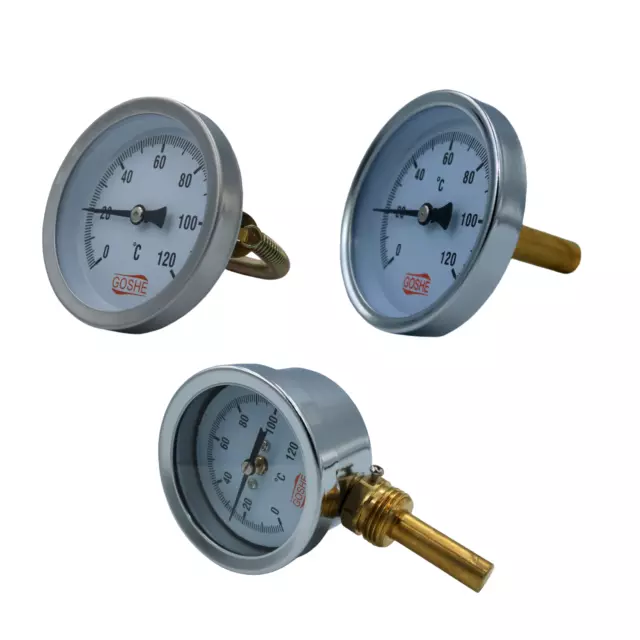 120 Grad Anlegethermometer analog für Heizung Warmwasser Kaltwasser  Thermometer zum Anlegen an Rohre Analog Komtaktthermometer : :  Gewerbe, Industrie & Wissenschaft