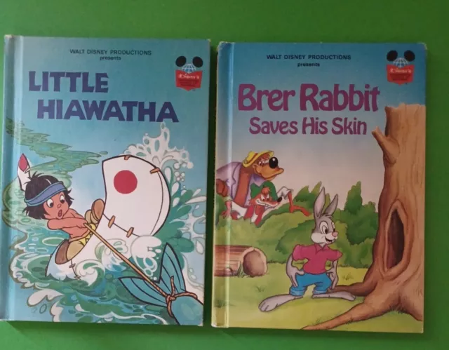 Walt Disney's Wonderful World Of Reading Series Lot of 2 HC Hiawatha Brer Rabbit