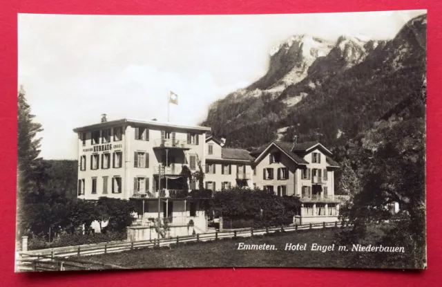 Foto AK EMMETTEN Schweiz um  1930 Hotel Engel mit Niederbauen    ( 5118