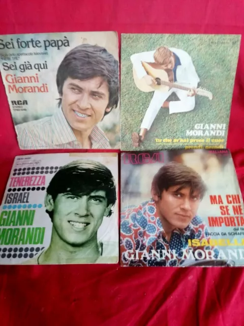 GIANNI MORANDI Lotto di 4 copertine originali per 45rpm SOLO COPERTINE NO DISCHI