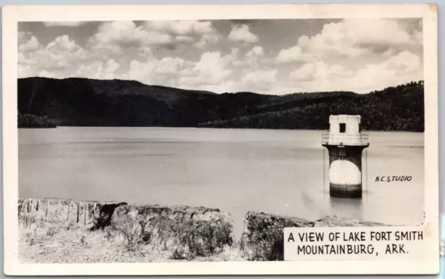 RPPC View of Lake Fort Smith Mountainburg Arkansas AR UNP Postcard M15