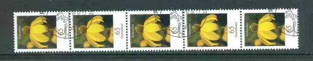 BRD / Bund Rollenmarken Blumen - Mi-Nr. 2524 gestempelt - 5er Streifen