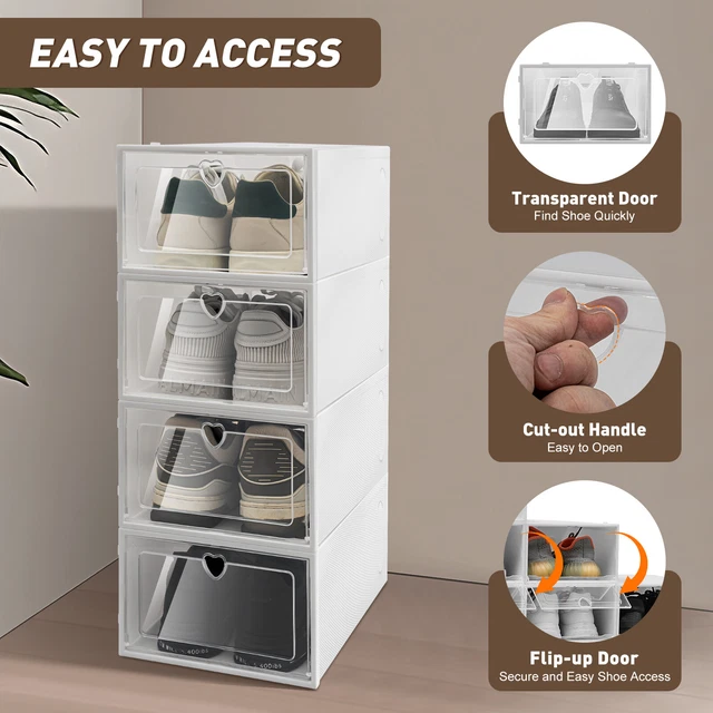 20 pack boîte à chaussures organisateur de cas empilable de stockage à domicile