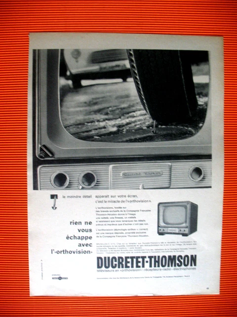 Publicite De Presse Ducretet Thomson Television Orthovision Ad 1958
