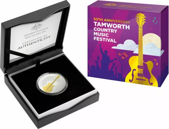 2022 Tamworth Country Music Festival Gold Plated Silver Proof 50c Coin RARE