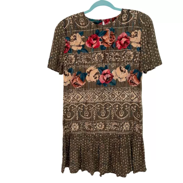 Carole Little Petite Dresses Vintage Womens Dress Size 14P Pure Rayon Button