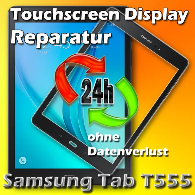 24 Stunden Samsung Galaxy Tab SM T555 Touchscreen Display Glas Reparatur Schwarz