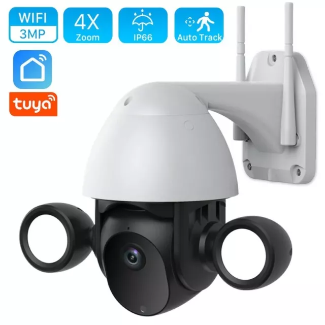 Tuya Telecamera Di Sicurezza IP 3.0MP Smart Wifi Full HD PTZ con luce LED