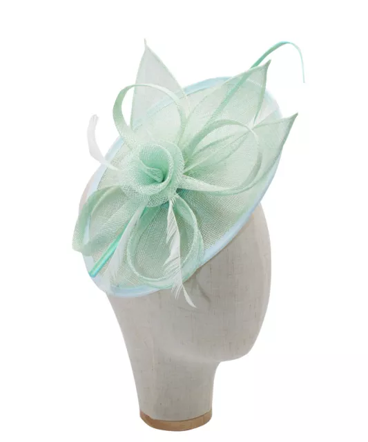 New Sinamay Wedding Race Occasion Headband Clip Flower Hat Fascinator Feathers 2