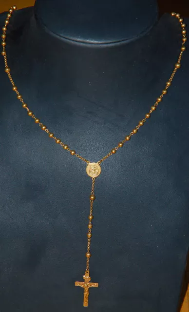 rar selten Halskette mit Kreuz Kette 18K 750 Gold Rosenkranz Goldkette Armband rar selten Halskette mit Kreuz Kette 18K 750 Gold Rosenkranz Goldkette Armband