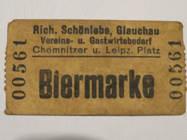 Glauchau Biermarke Richard  Schönlebe ,Ratskeller Hilde Grimm