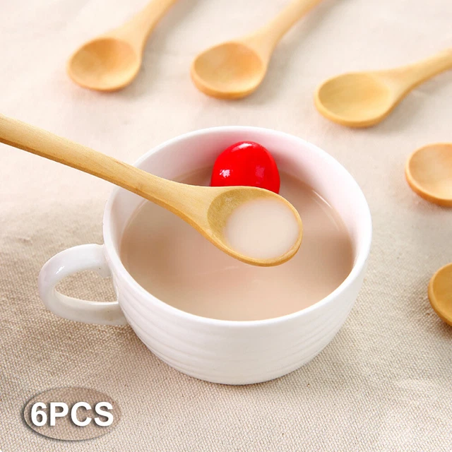 6 Stück Dessertlöffel, langlebig, glatte Kante, langlebig, Kaffeelöffel,
