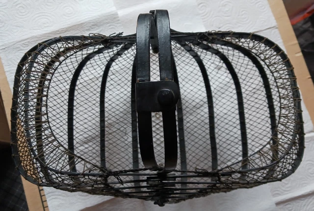 Panier pliant japonais vintage en bambou, sac pliable résille filet rouge, sac à main - France
