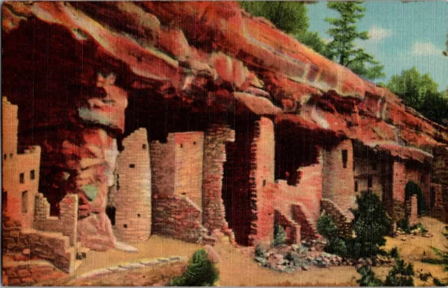 Postcard Phantom Cliff Canon Manitou Colorado Native American Dwellings