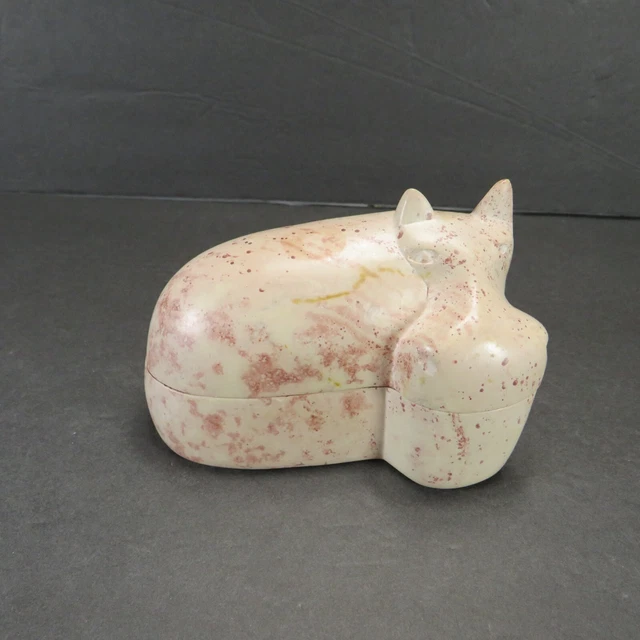 Soapstone Hippo Hand Carved Hippopotamus Figurine Trinket Box Kenya Crafted