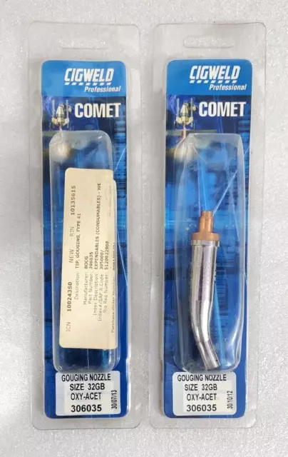 CIGWELD Comet 306035 Bent Gouging Nozzle Type 41 Size 32GB Oxy/Acet 2 Pcs Lot