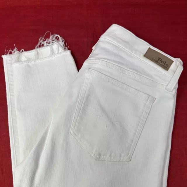 Polo Ralph Lauren White Tompkins Skinny Crop High Rise Ankle Womens Jeans 32x25