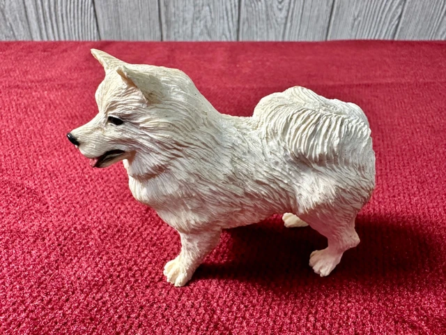 American Eskimo Miniature Figurine Hand Painted Collectible Statue-Preowned 3"