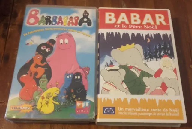 VHS 2 cassette BABAR BARBAPAPA