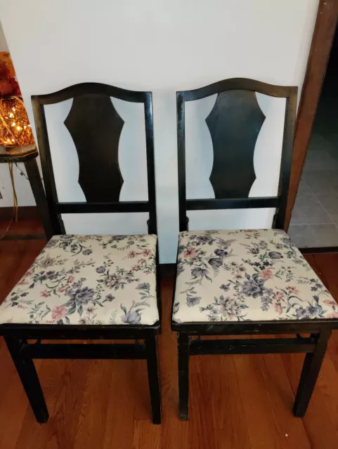 Louis Rastetter and Sons Solid Kumfort Black Folding Chairs